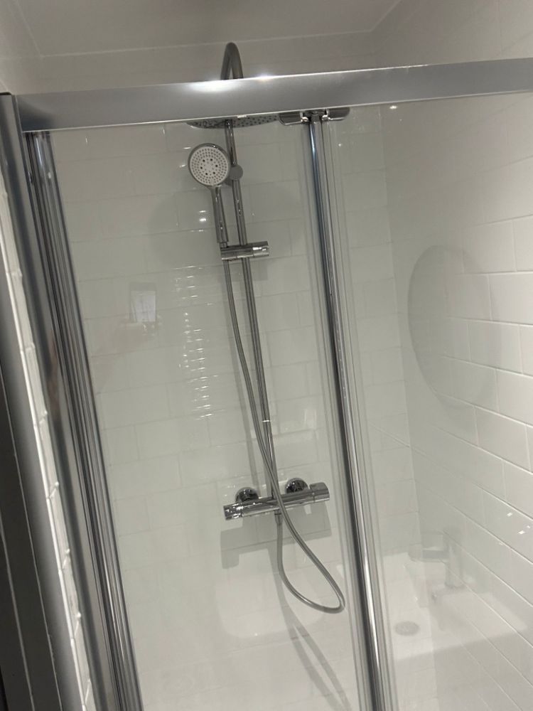 A new steel shower installed by Construction Edge